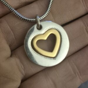 ❤️ Brighton marked heart silver plated necklace.